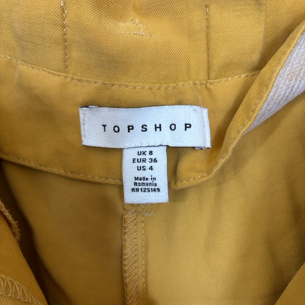 TOPSHOP wide leg, palazzo pants.High waisted cuffed. Cuffed. Pockets. Size 4 - Picture 10 of 11